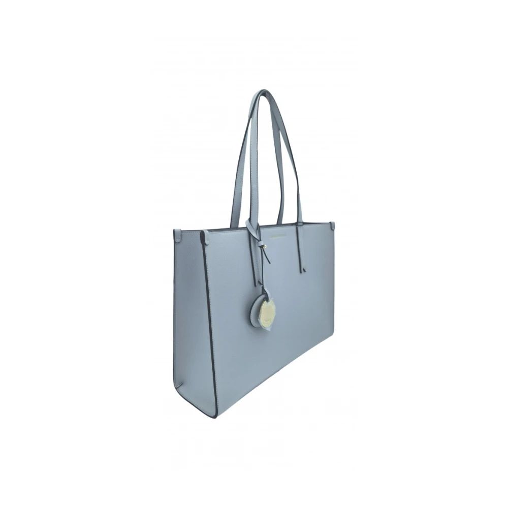 Emporio Armani Leren schoudertas met dubbele handvatten Gray Dames