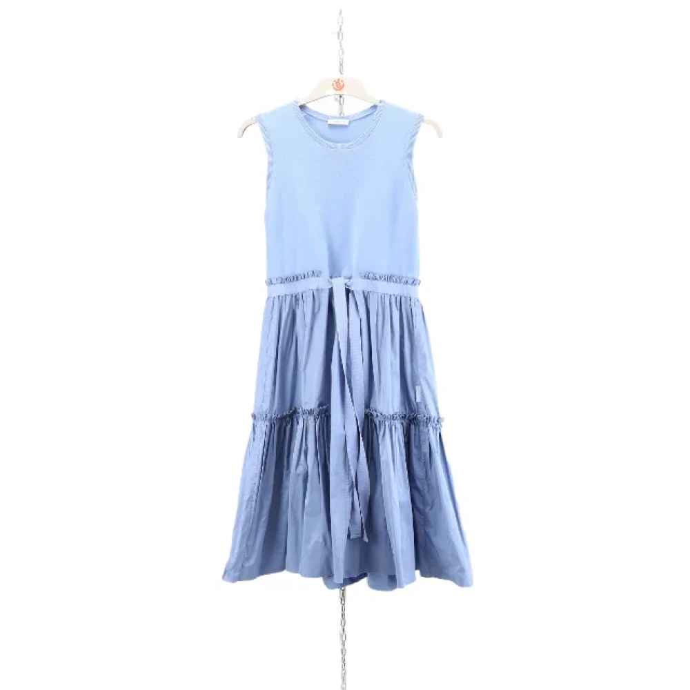 Moncler Pre-owned Cotton dresses Blue Dames