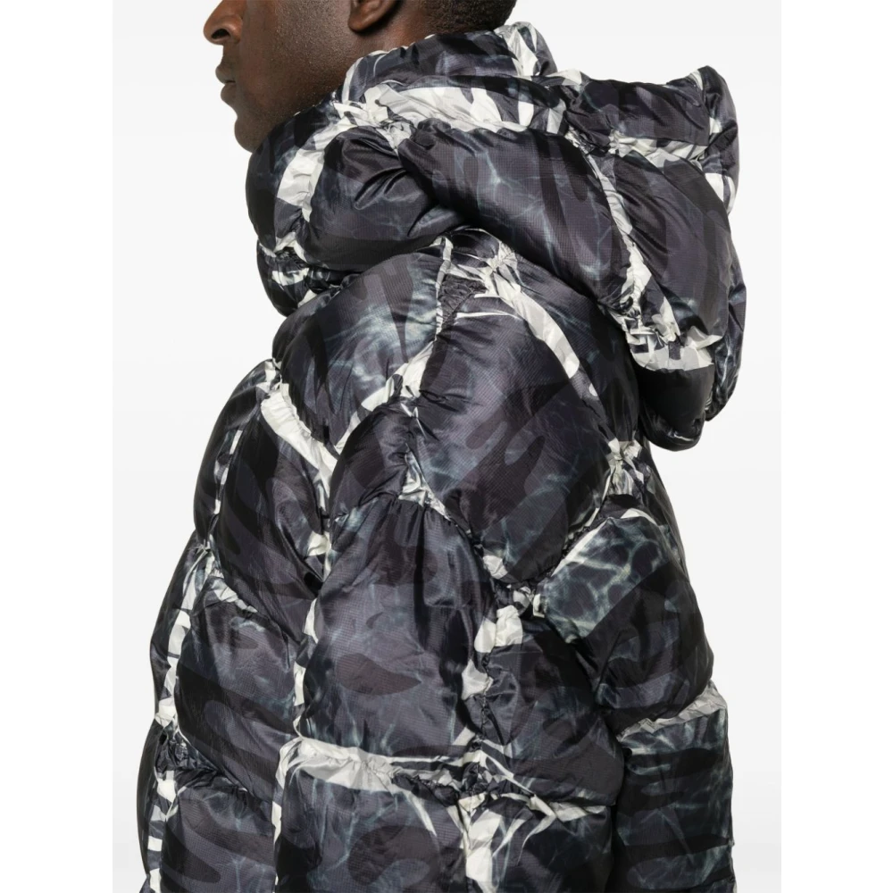 Diesel Camouflage Hooded Pufferjas Gray Heren