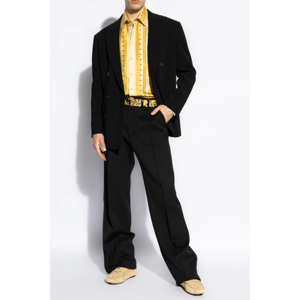 Versace Zijden Overhemd Yellow Heren
