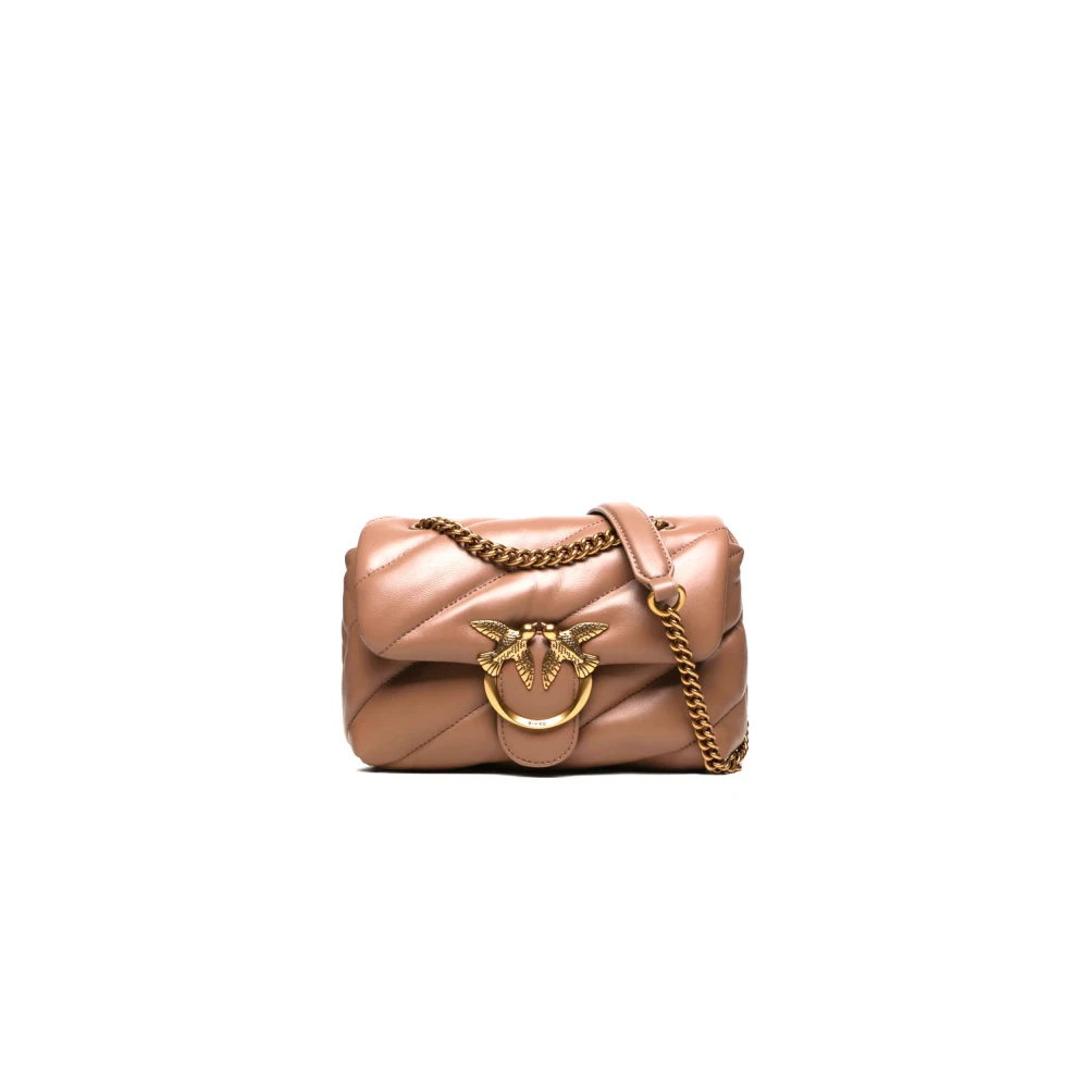 Pinko Love Bag Puff Mini met gewatteerd ontwerp Brown Dames