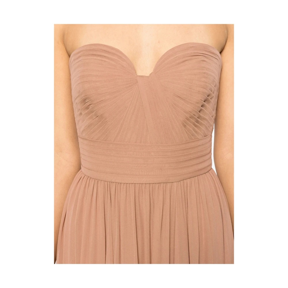 Elie Saab Bruine Halternek Jurk met Cape Inzet Brown Dames