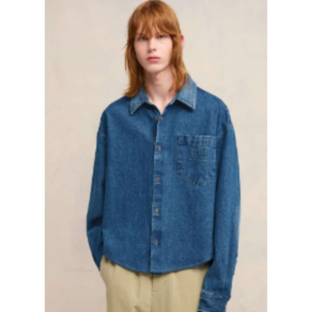 Ami Paris Luxe Jeans Overhemd Blue Dames