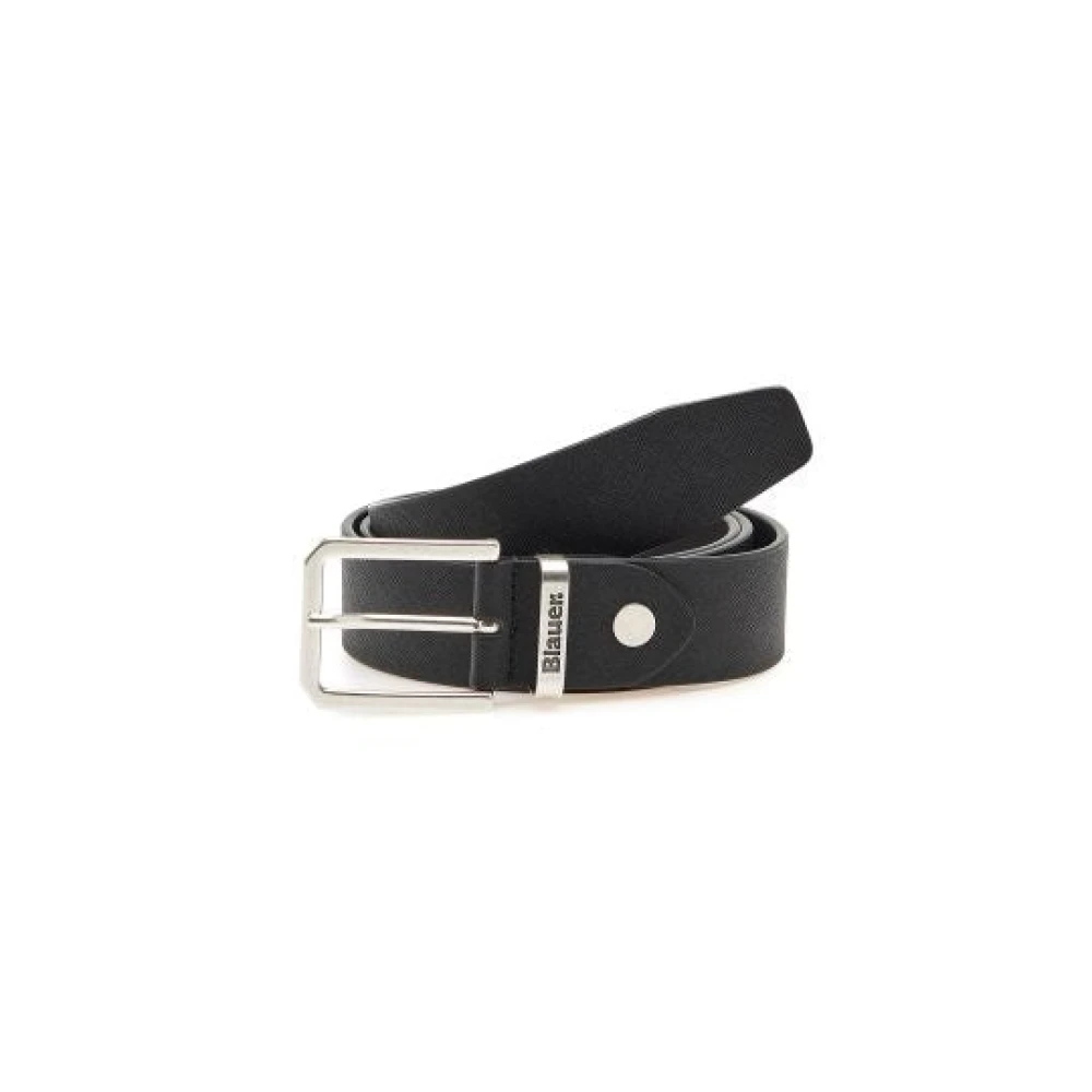 Blauer Men's Black Italian Leather Belt Saffiano