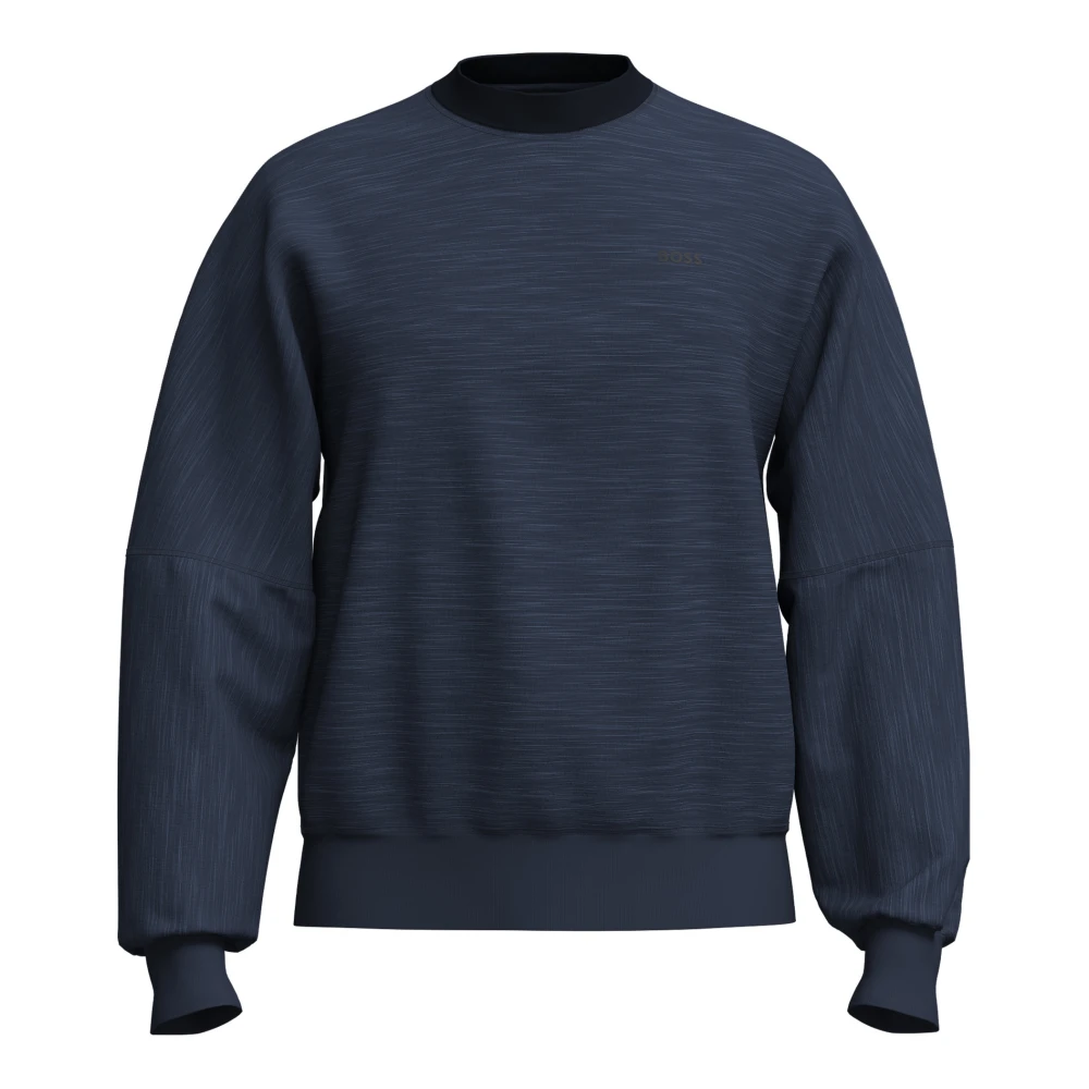 Hugo Boss Denim Jersey Sweater Bekväm Stilren Avslappnad Blue, Herr