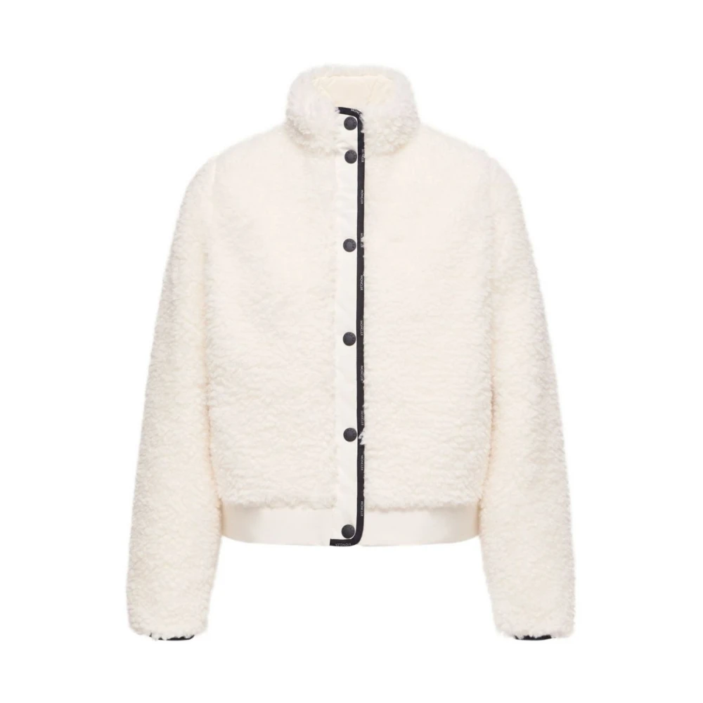 Moncler Faux Fur & Shearling Jackets, Female, S, Faux Fur & Shearling Jacket White