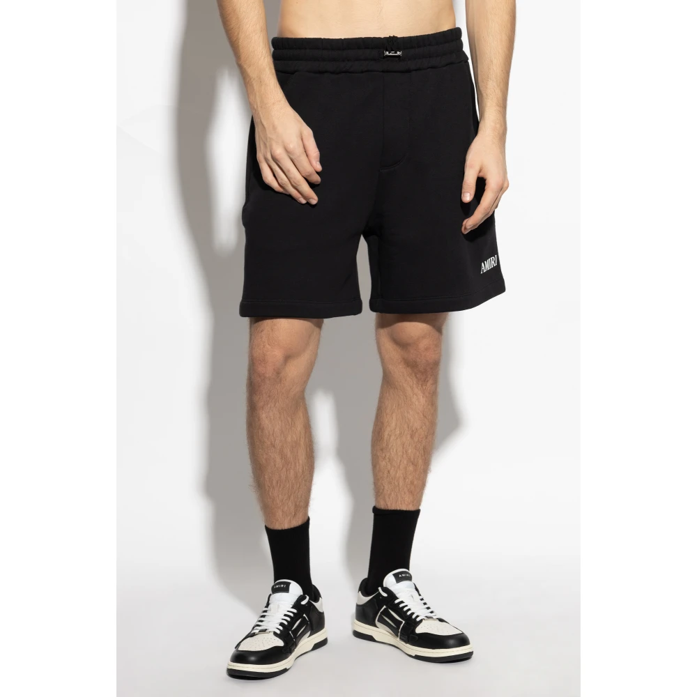 Amiri Katoenen shorts met bedrukt logo Black Heren