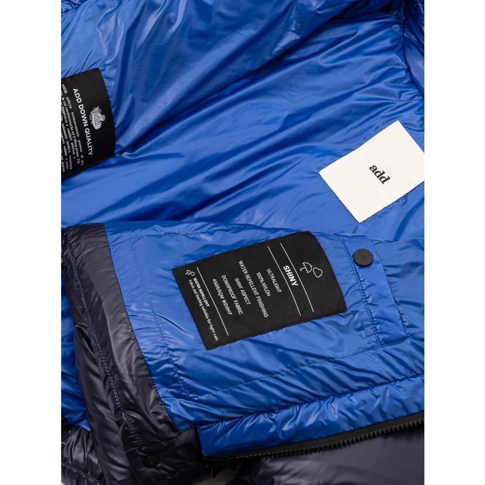 add Korte gewatteerde jas met contrastkraag Blue Dames