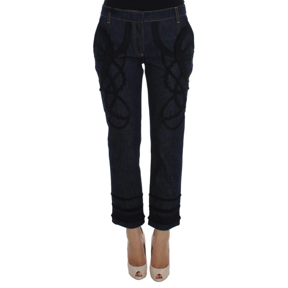 Dolce & Gabbana Women's Blue Capri Torero Jeans - Slim Fit Jeans - S - Jeans