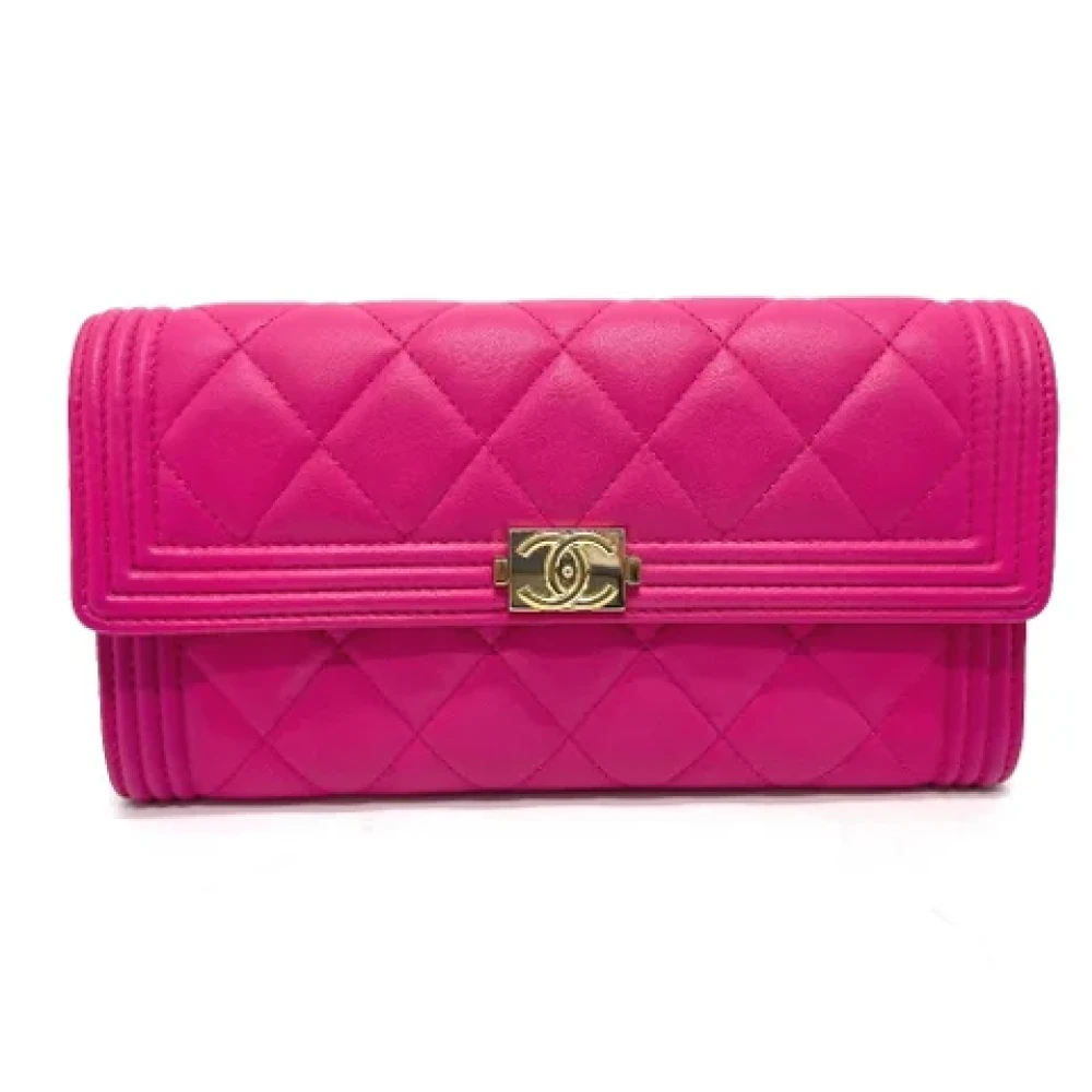 Chanel Vintage Pre-owned Leather wallets Pink Dames