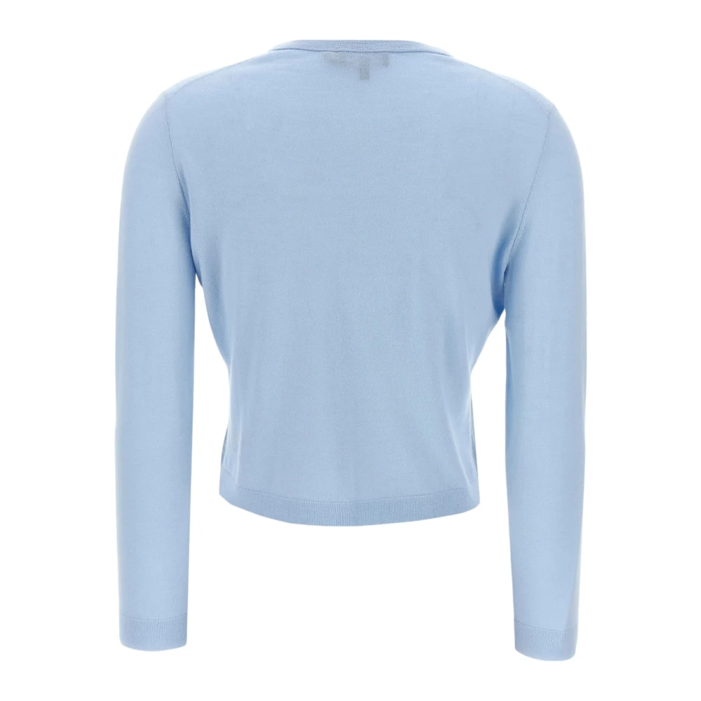 Theory Blauwe Crewneck Cardigan Slim Fit Blue Dames
