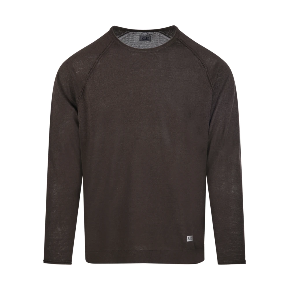 C.p. Company Men's Brown Crew Neck Jumper - Round-Neck Knitwear - M - Knitwear