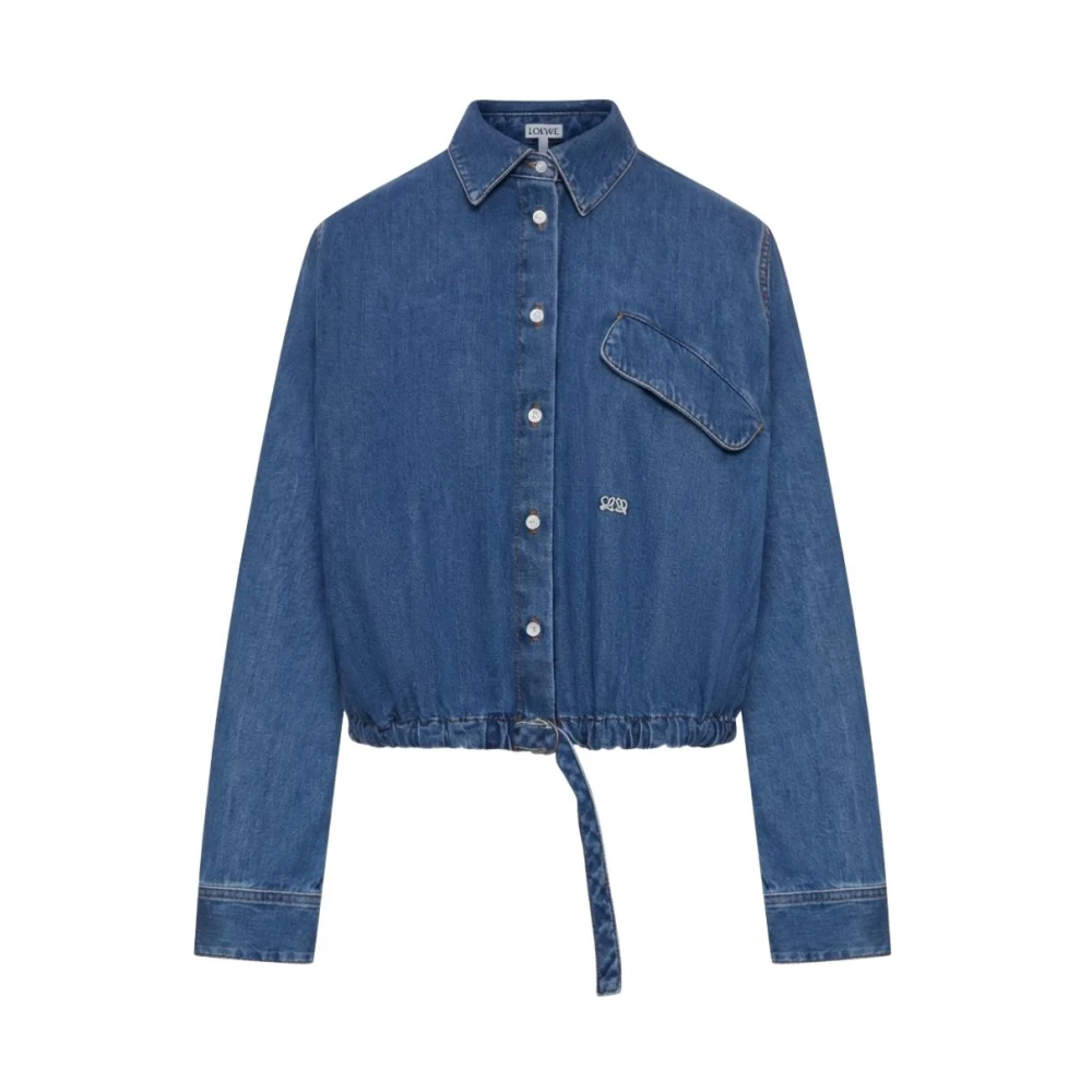 Loewe Women's Blue Belted Shirt - Shirts - M - Blouses & Shirts