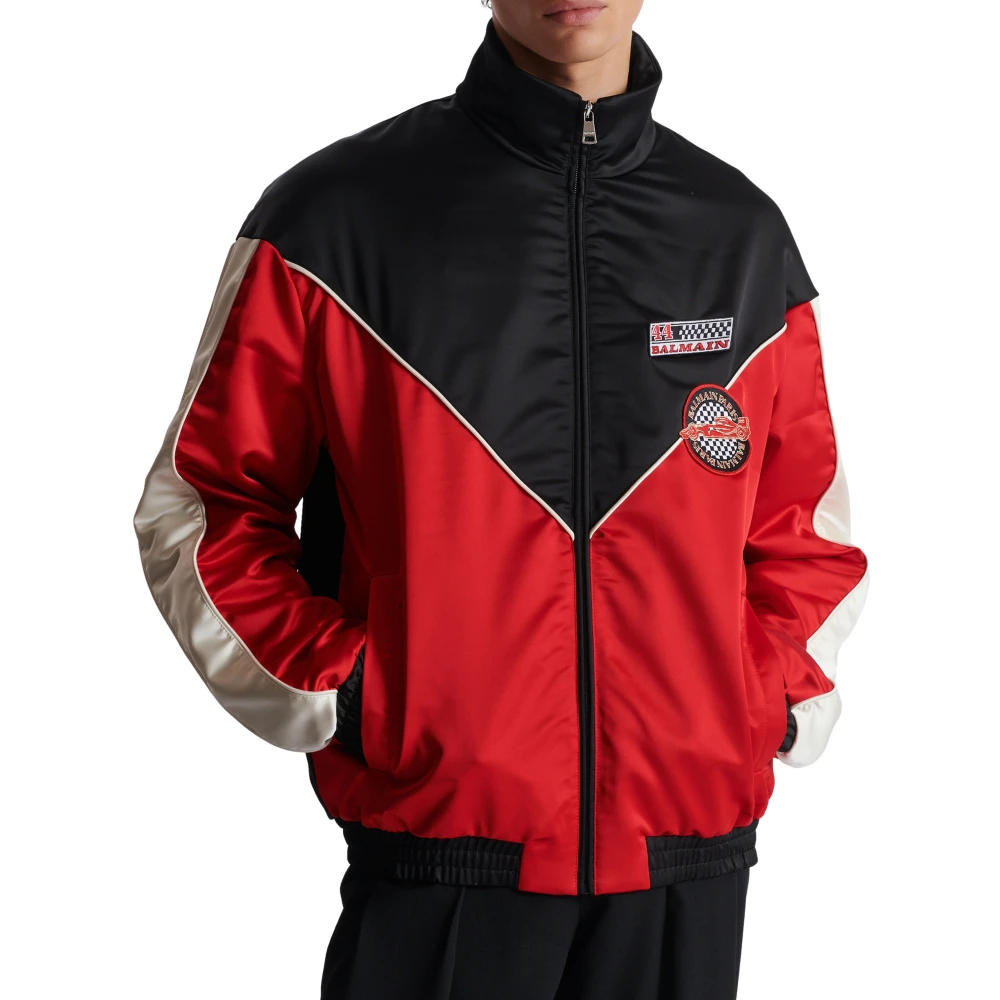 Balmain Satin Racing jack in drie kleuren Red Heren