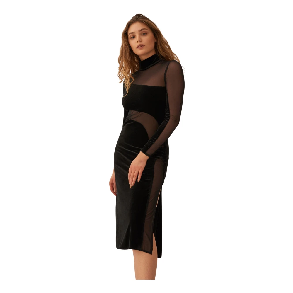 Undress Code Mesh Cut-Out Svart Maxi Klänning Black, Dam