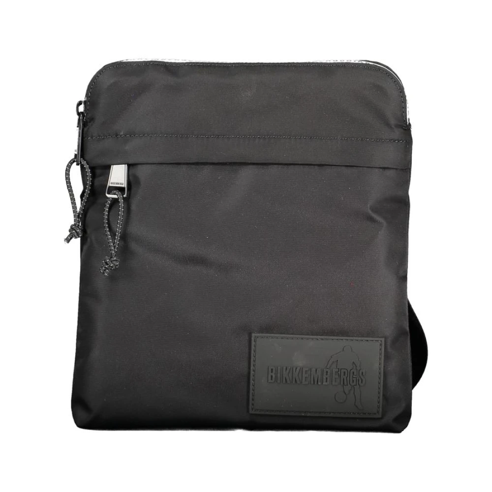 Bikkembergs Zwarte Nylon Schoudertas met Verstelbare Band Black Heren