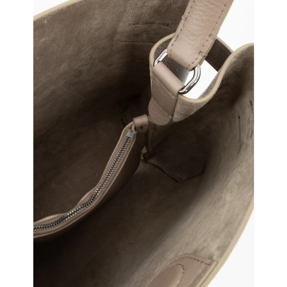 BRUNELLO CUCINELLI Kalfsleren Tas met Juweel Inzetstukken Gray Dames