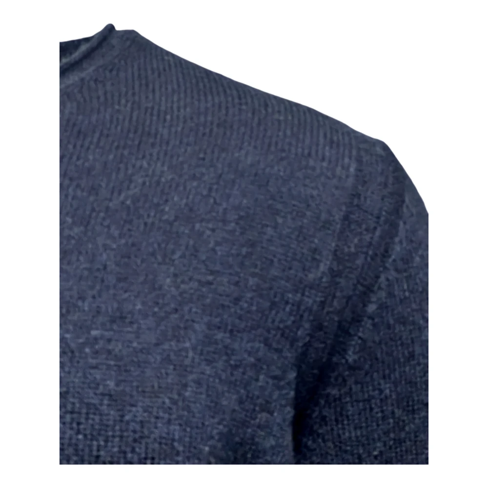 Roberto Collina Navy Merino Baby-Kamel Rollkante Sweater Blue Heren