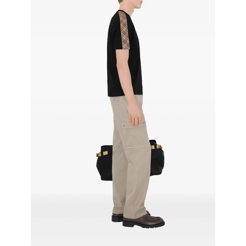 Burberry Zwarte katoenen T-shirt met Equestrian Knight Black Heren