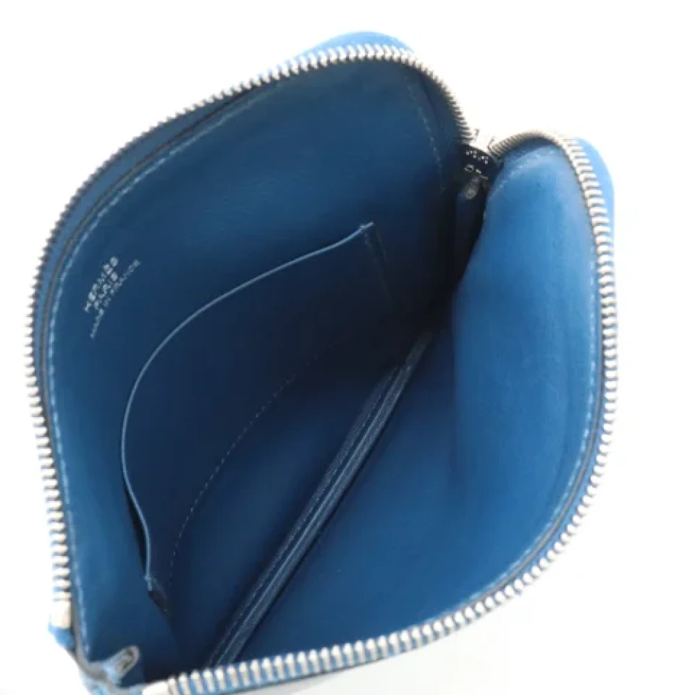 Hermès Vintage Pre-owned Leather pouches Blue Dames