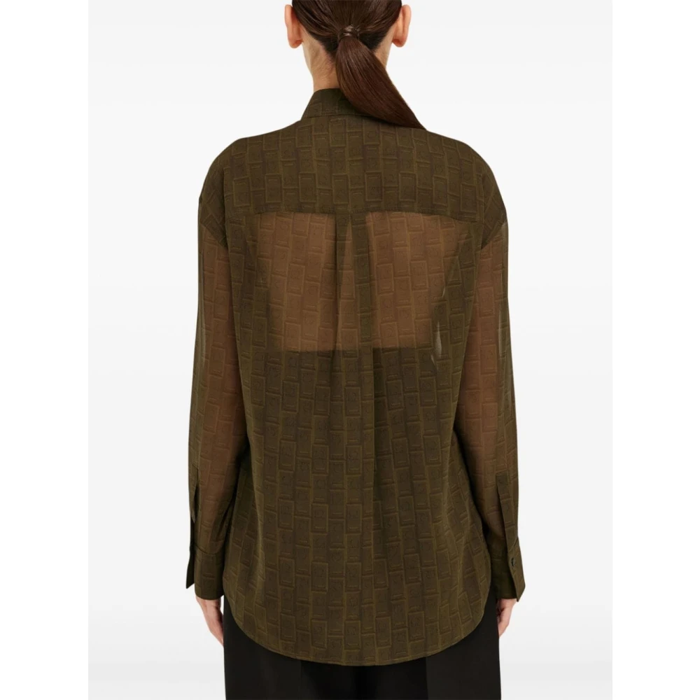 Salvatore Ferragamo Stijlvolle Overhemden Collectie Green Dames