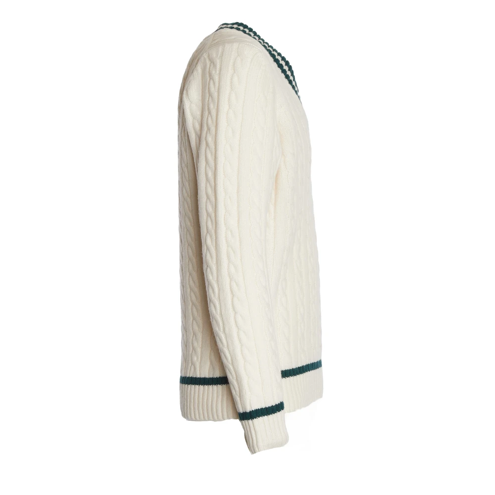 Zanone Elegant V-Neck Sweater Bianco White Heren