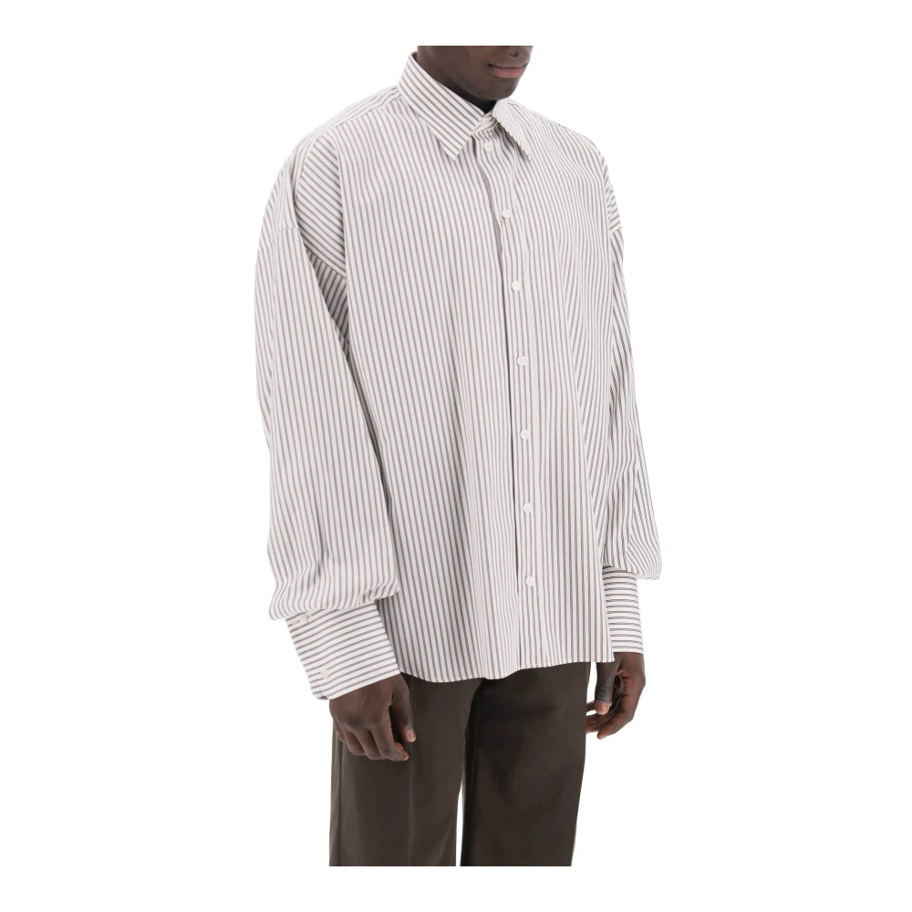 Dolce & Gabbana Oversized Gestreepte Poplin Shirt White Heren