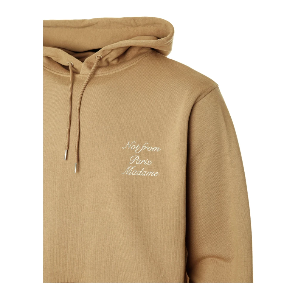 Drole de Monsieur Calligraphy Slogan Hoodie Brown Heren