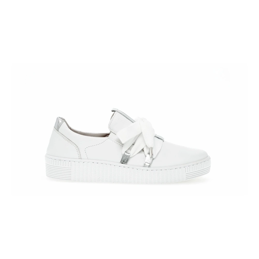 Gabor Witte Leren Sneakers Moderne Slip-On Dames Schoenen