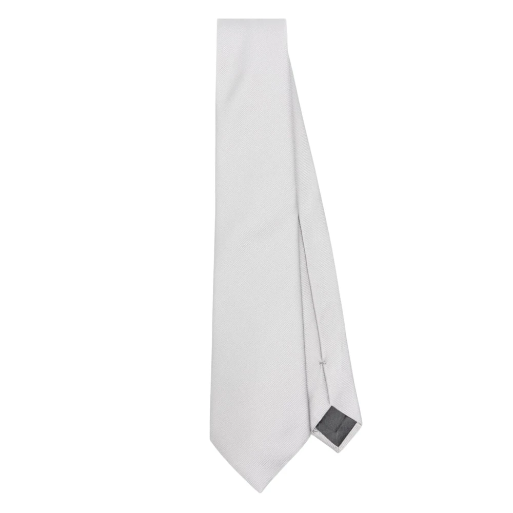 Giorgio Armani Zilveren Stropdas Elegant Formeel Accessoire Gray Heren