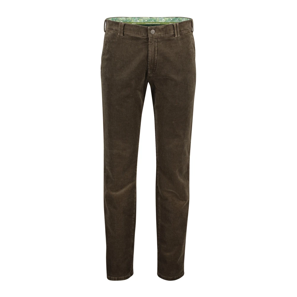 Meyer Bruine Katoenen Chino Broek Brown Heren