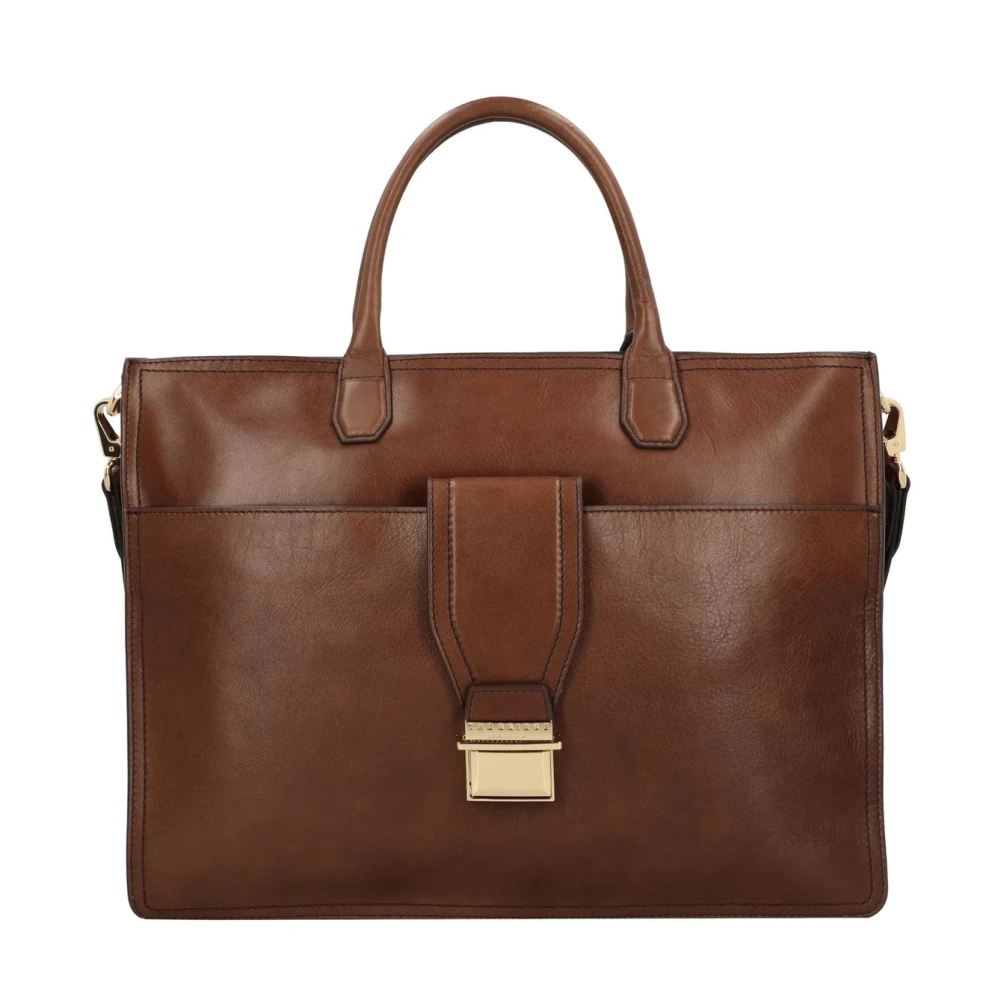 The Bridge Women's Brown Laptop Bags & Cases, One Size, Classic Leather Messenger Bag Unisex