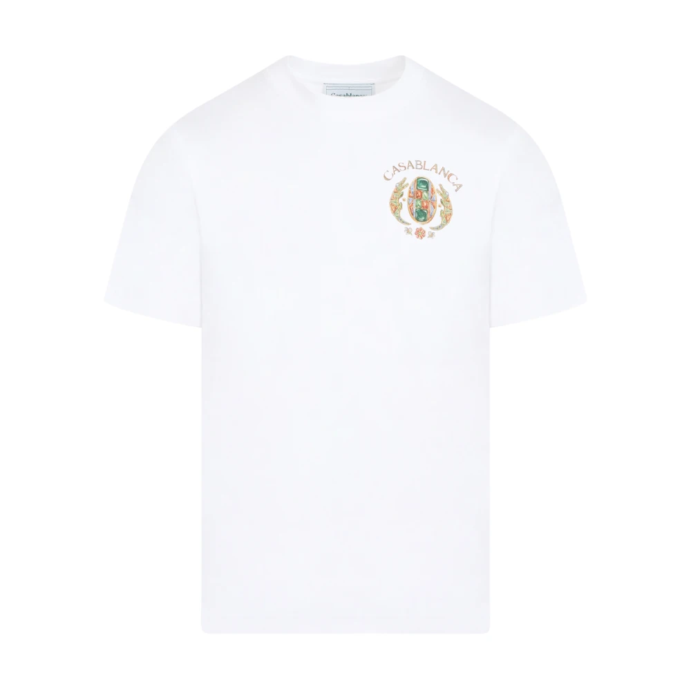 Casablanca Wit Katoenen Bedrukt T-shirt White Heren