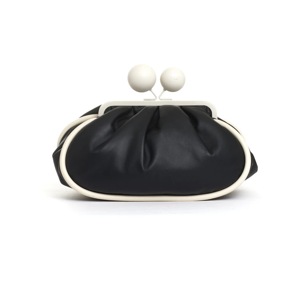 Max Mara Weekend Zwarte leren taarttas Black Dames