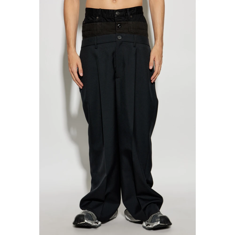 Balenciaga Geplooide Broek Black Heren