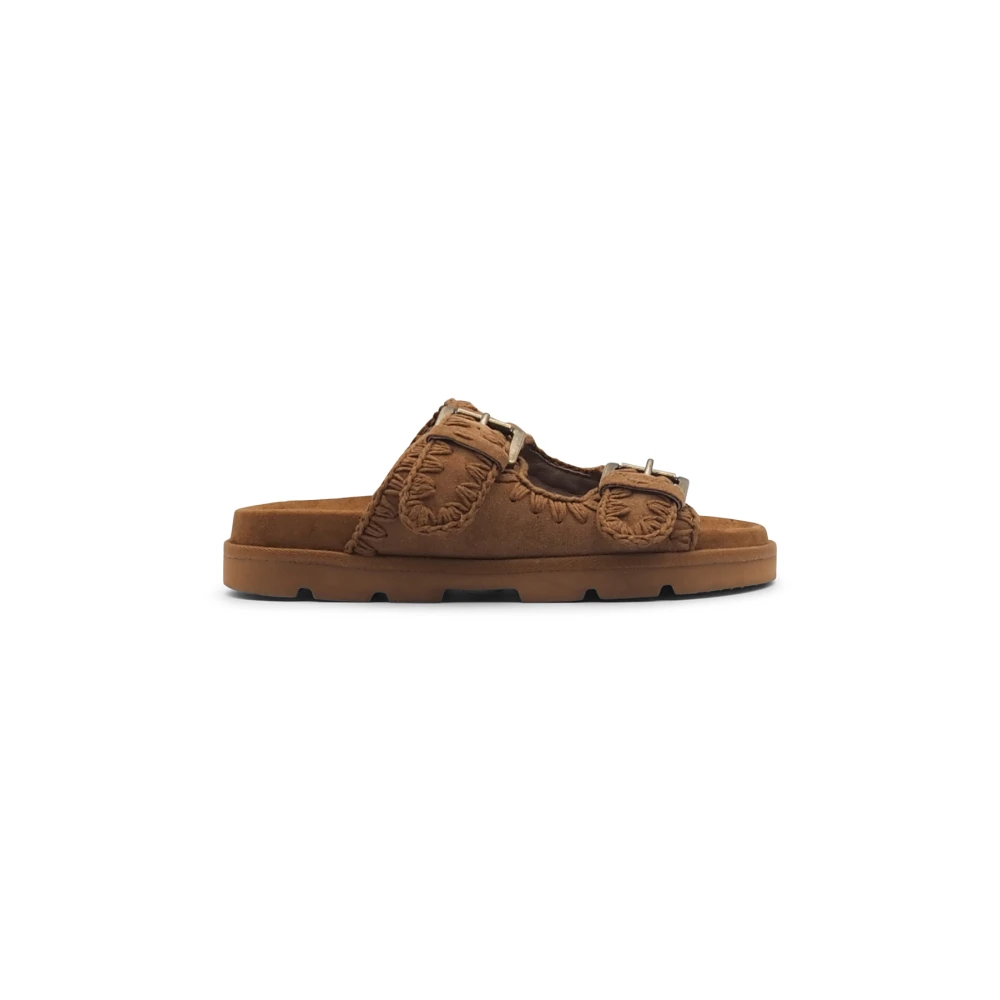 Mou Women's Beige Bio Sandals Crochet Details