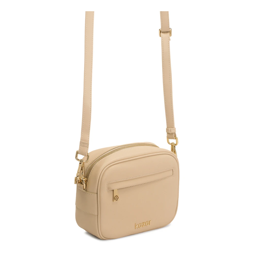 Kazar Beige leren tas aan een lange band Beige Dames