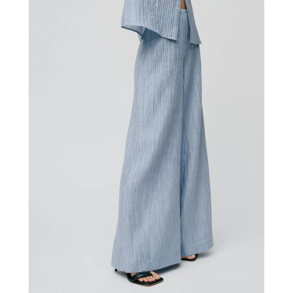 IVY OAK Geplooide Palazzo Broek Blauwe Rook Blue Dames