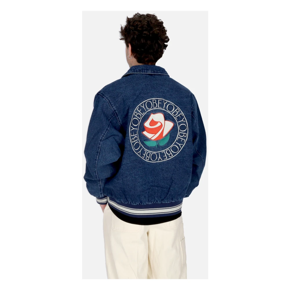 Obey Rose Blouson Jack Stone Wash Blue Heren