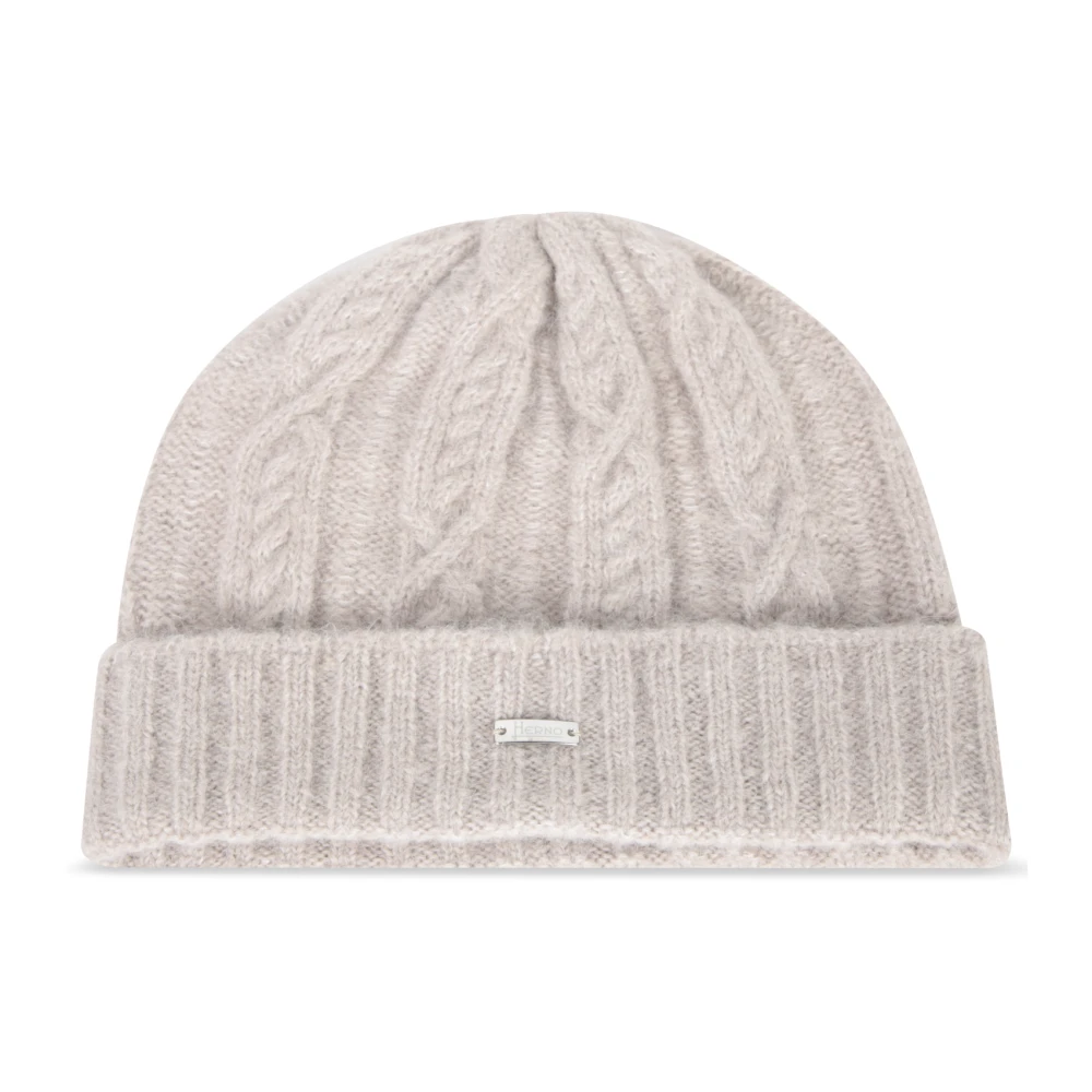 Herno Vrouw Beige Accessoires Dames, One Size, Wol, Resort Beanie