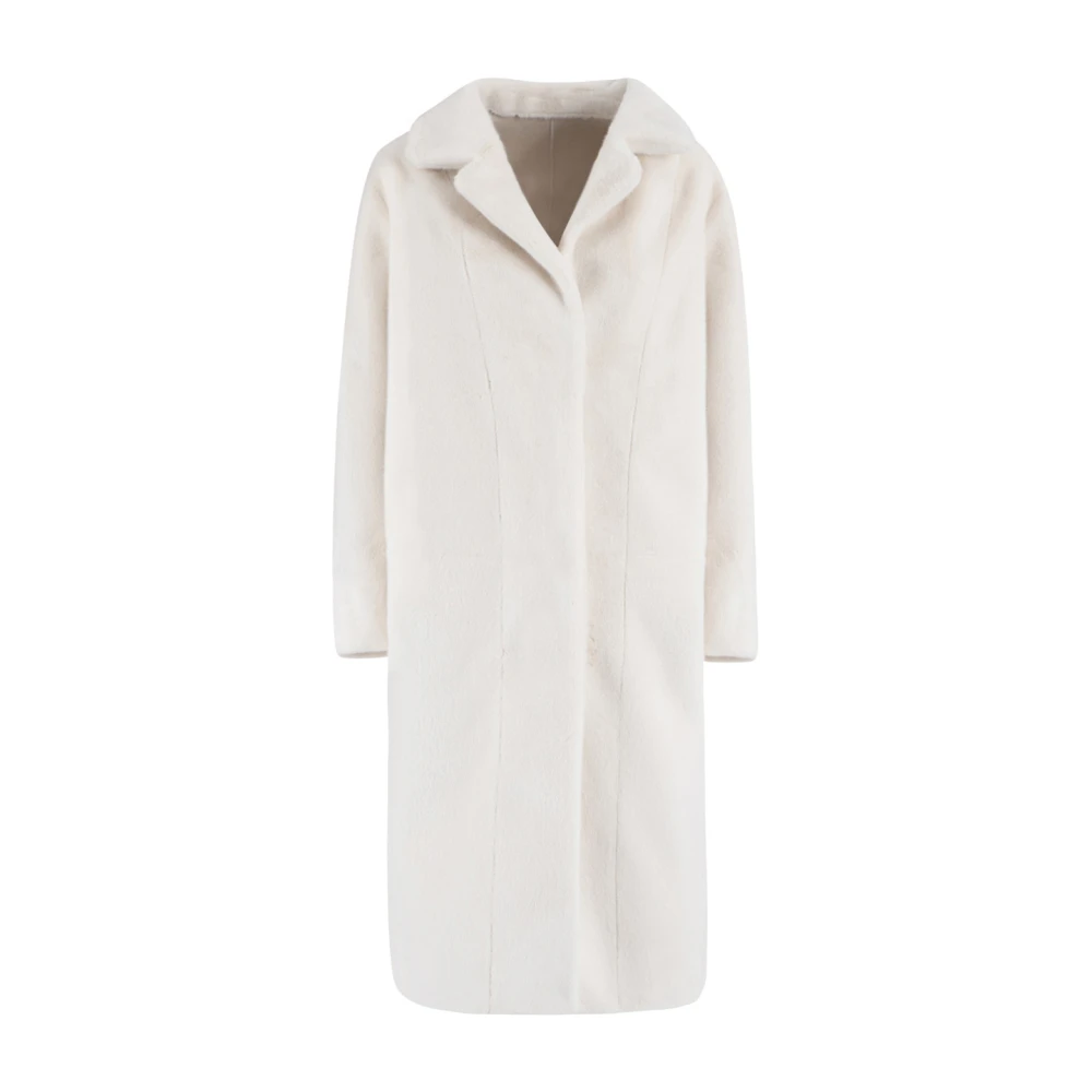 YES ZEE Omkeerbare Lange Jas Ivoor Zwart White Dames