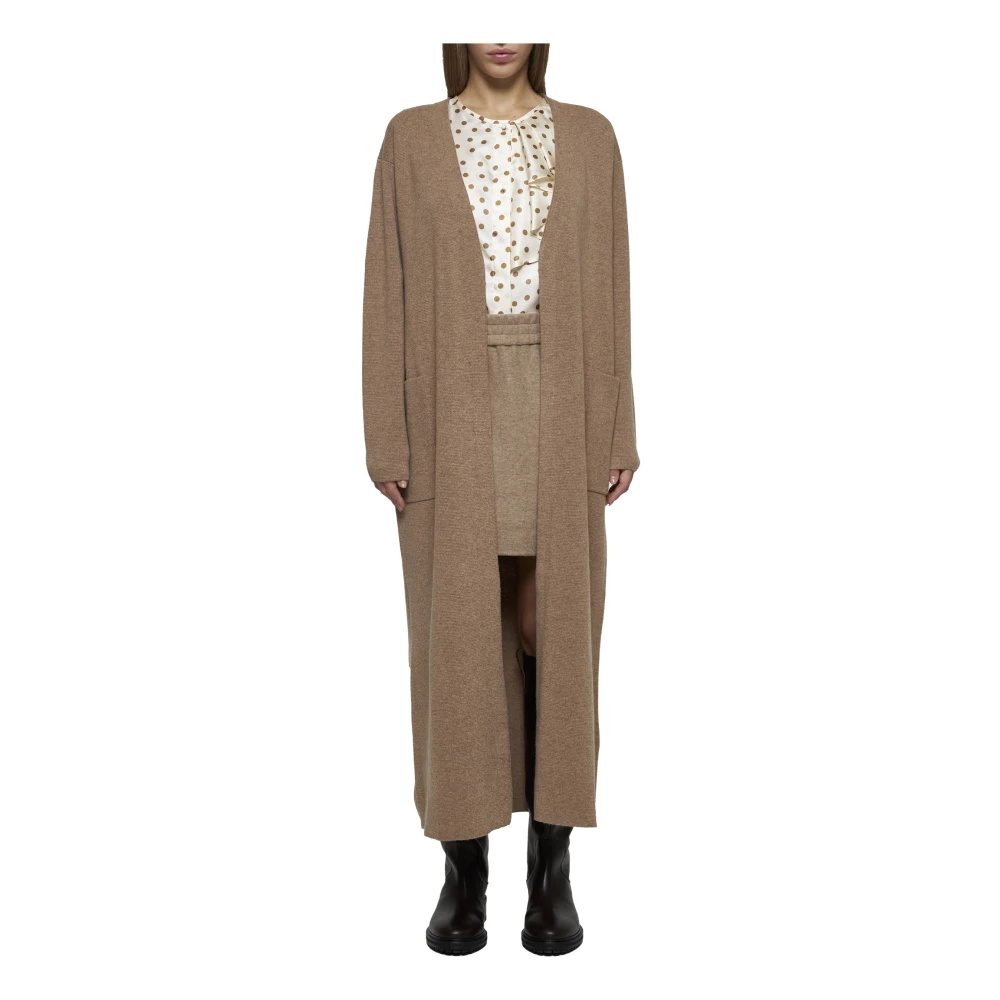 Max Mara Hazelnoot Gestro Cardigan Sweater Brown Dames