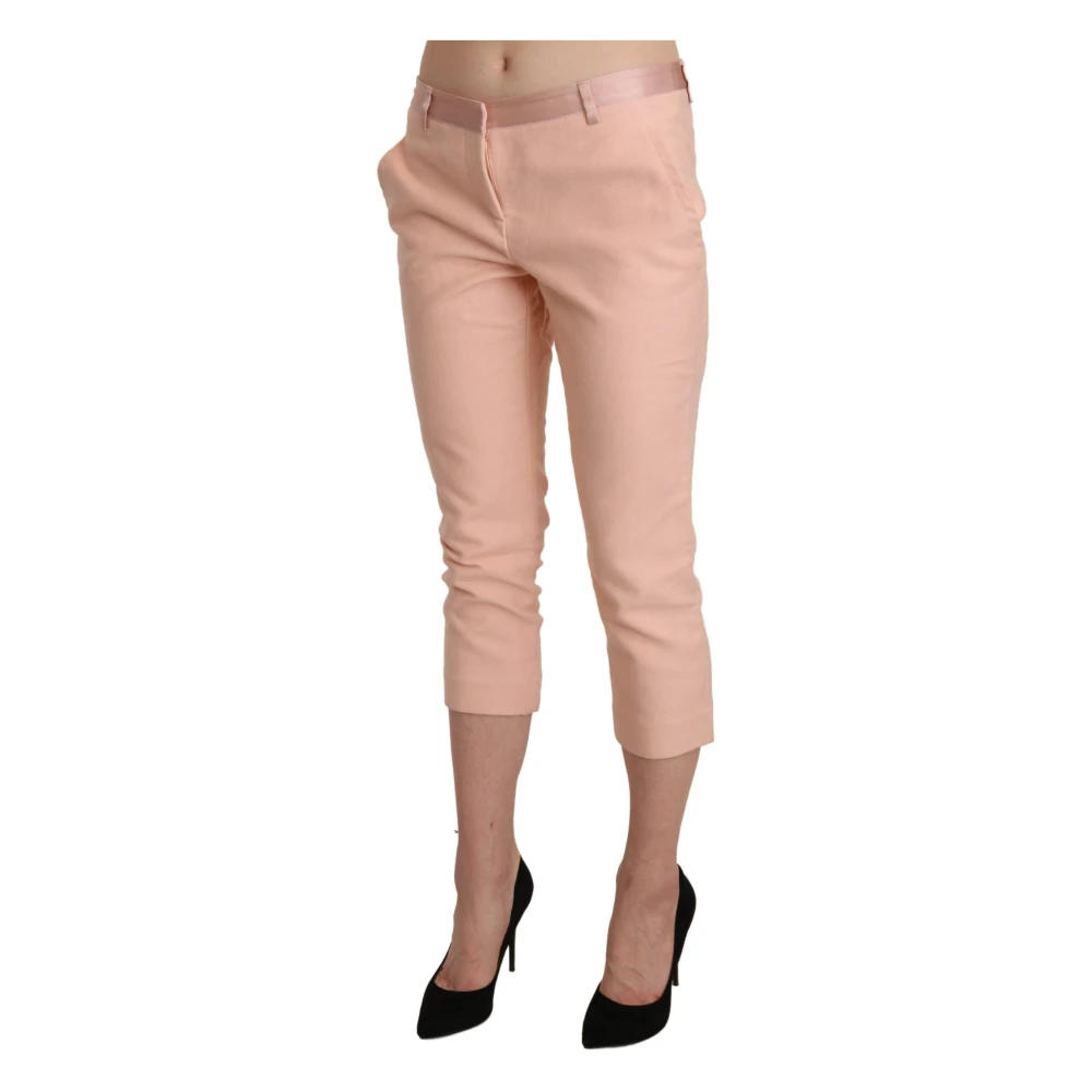 Ermanno Scervino Stijlvolle Roze Skinny Capri Broek Pink Dames