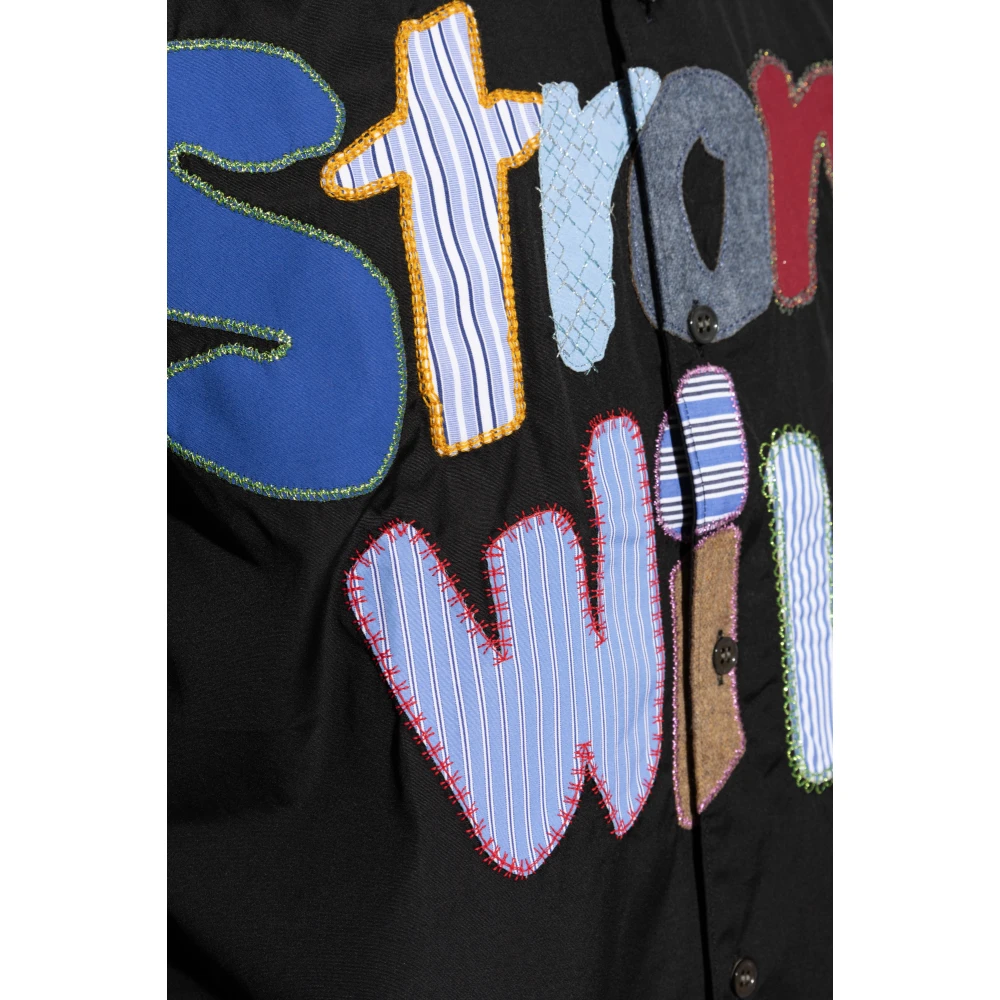Comme des Garçons Shirt met patch Black Heren