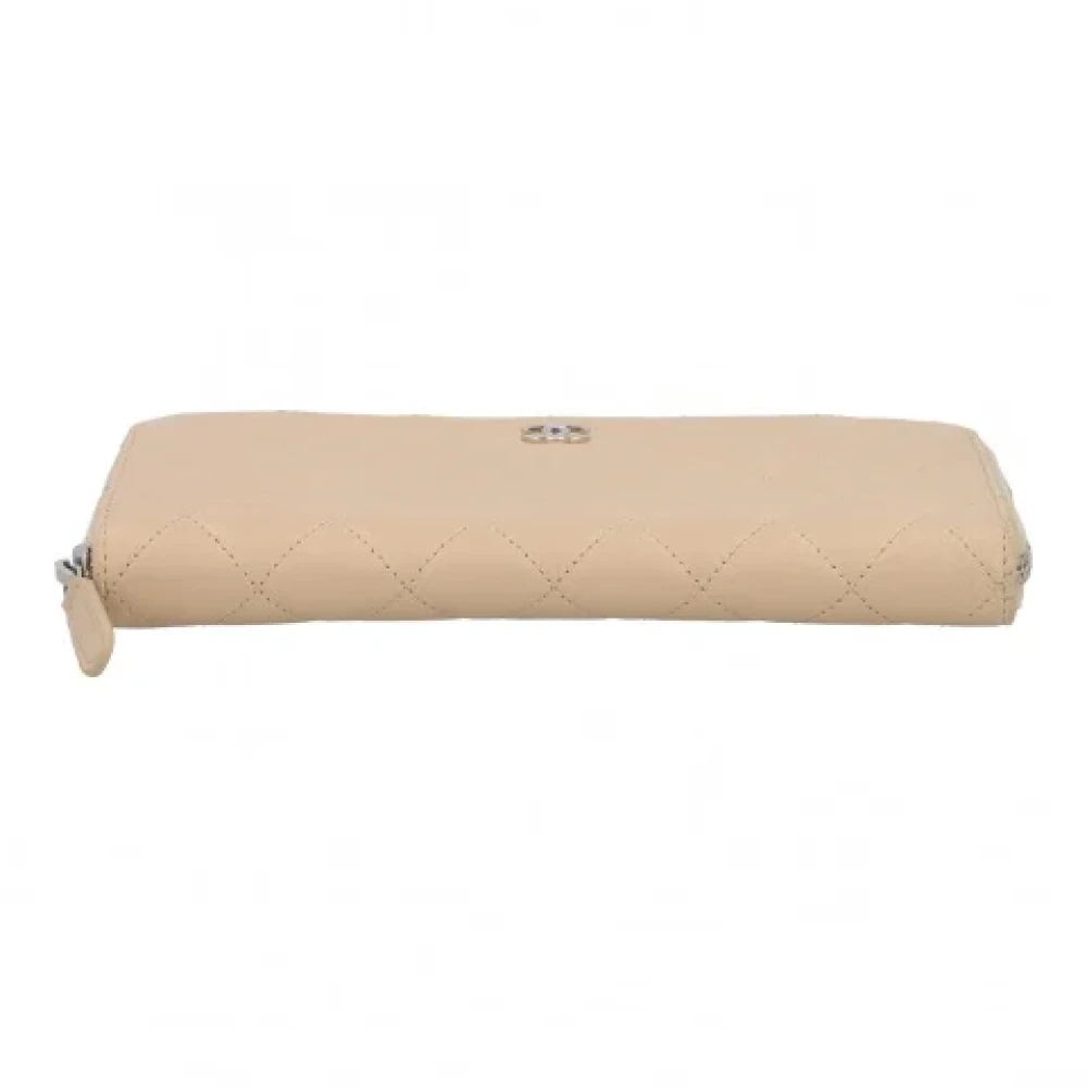 Chanel Vintage Pre-owned Leather wallets Beige Dames