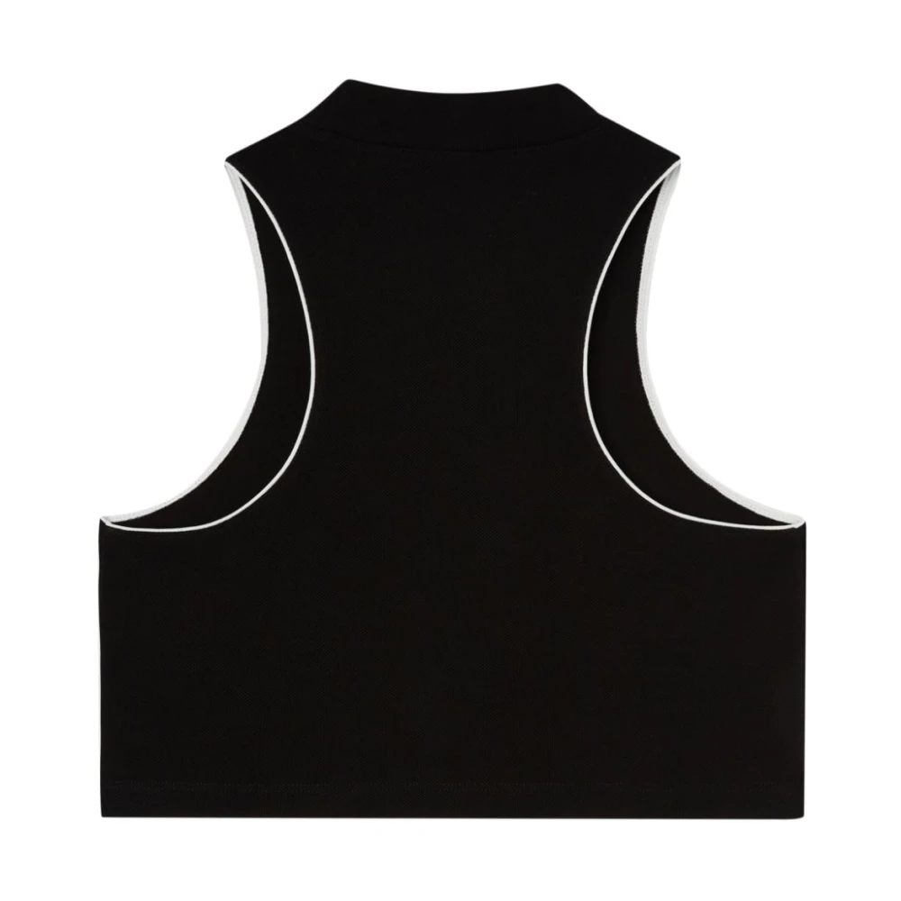 Palm Angels Geborduurd Logo Mouwloze Top Black Dames
