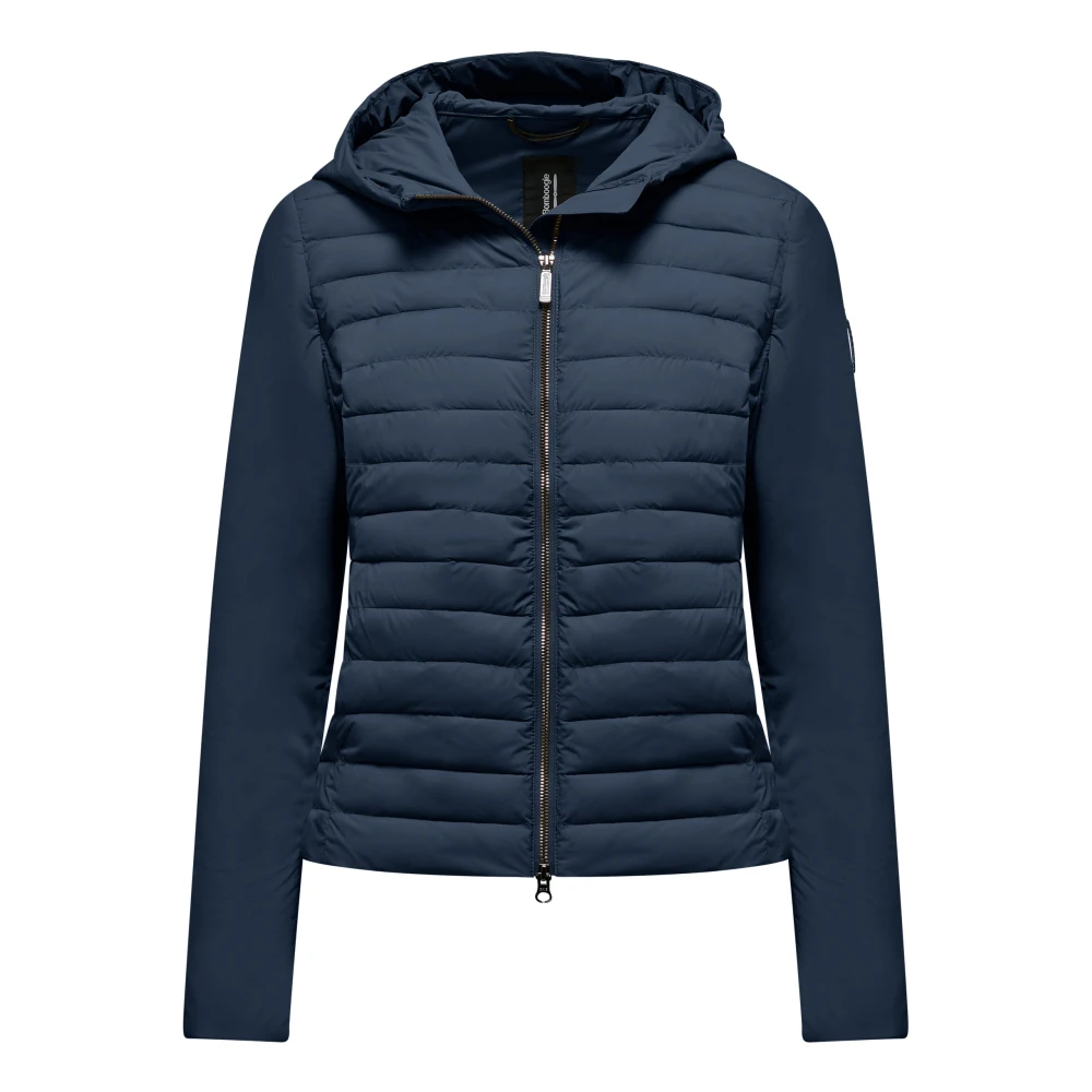 Bomboogie Women's Blue Stretch Nylon Down Jacket - Winter Jackets - 3XL - Jackets