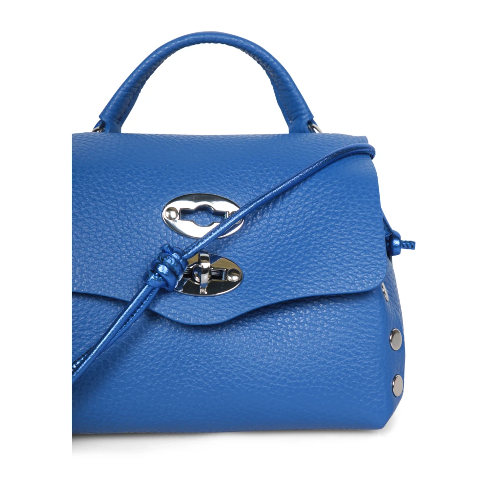 Zanellato Blauw Leren Snap Sluiting Tas Blue Dames