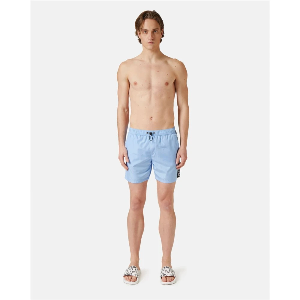Iceberg Hemelsblauwe Swimshort met Taping Blue Heren