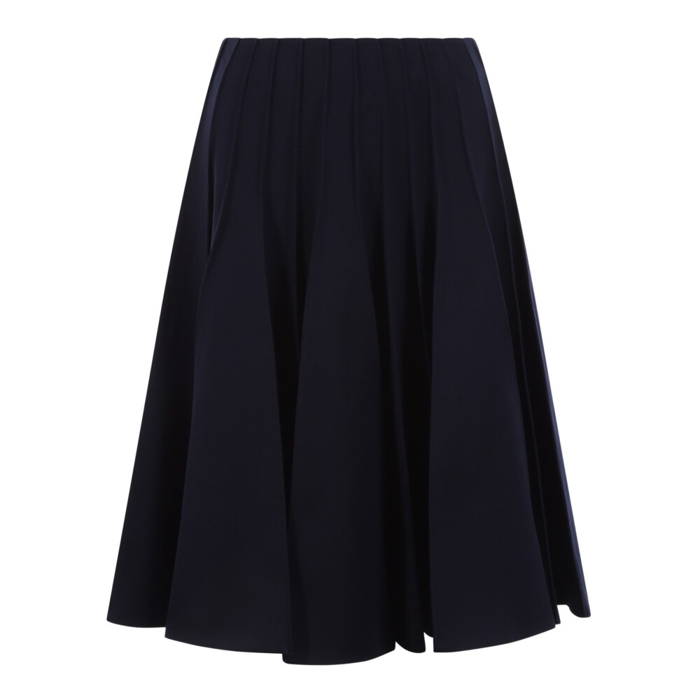 Short pleated midi outlet skirt